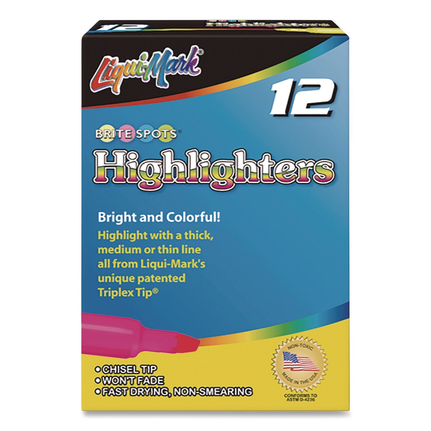 liqui-mark-r-tank-fluorescent-highlighter-pink-ink-chisel-tip-pink-barrel-dozen-lqm60622_1